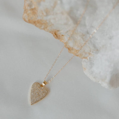 ONE LOVE HEART CZ NECKLACE IN GOLD FILLED