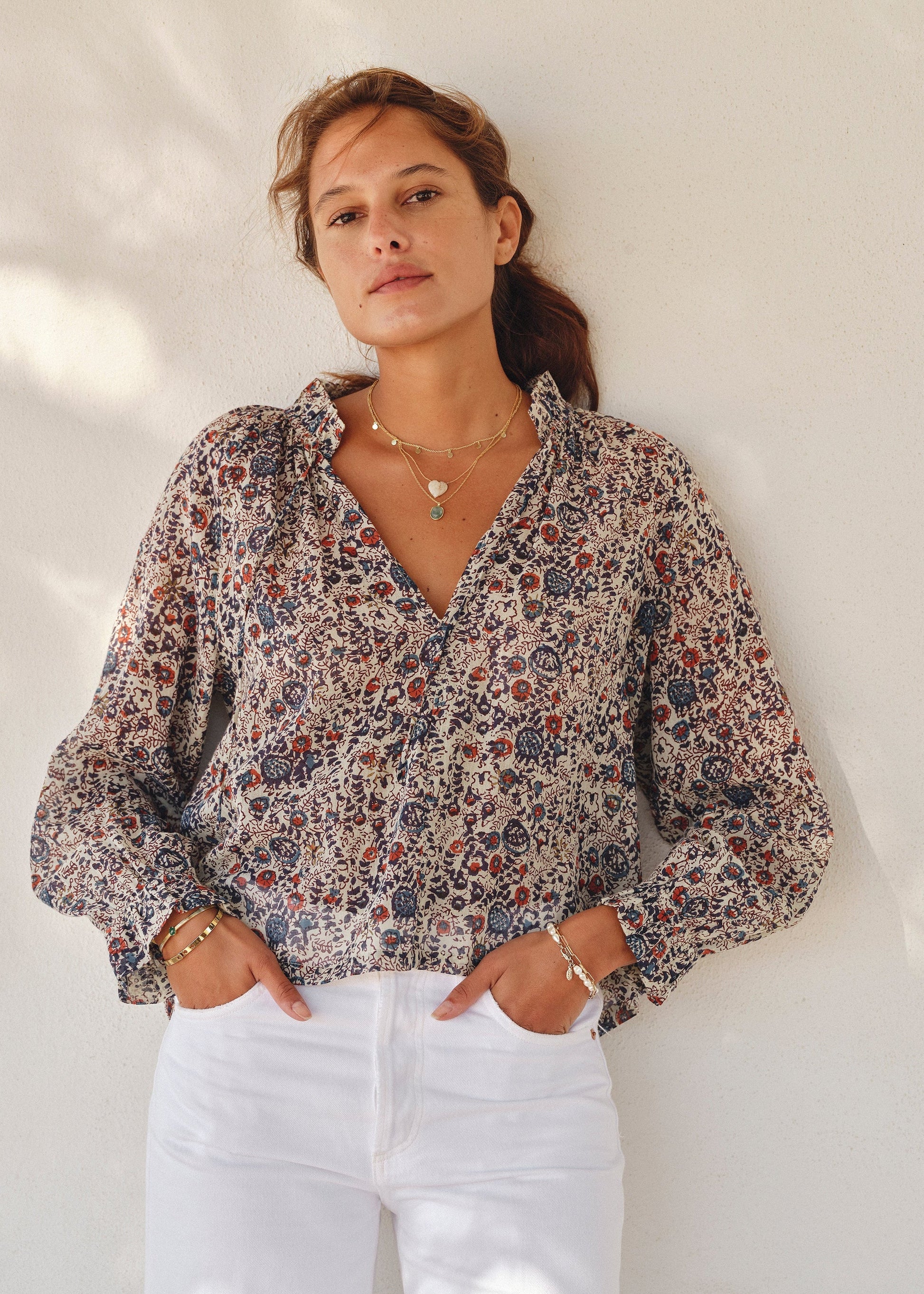 Mabe Cass Print Top at Romi Boutique