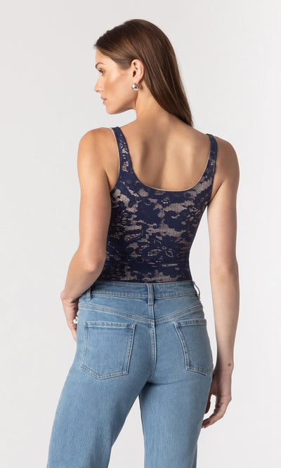 GIGI LACE BODYSUIT IN DUSK/BEIGE
