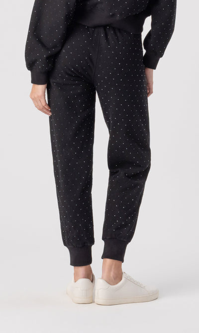 RUEL CRYSTAL SWEATPANTS IN BLACK