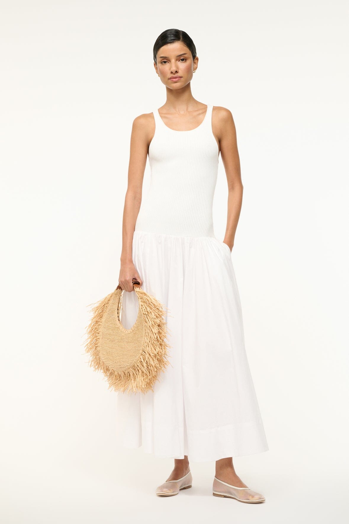 MOON RAFFIA TOTE BAG IN NATURAL RAFFIA - Romi Boutique