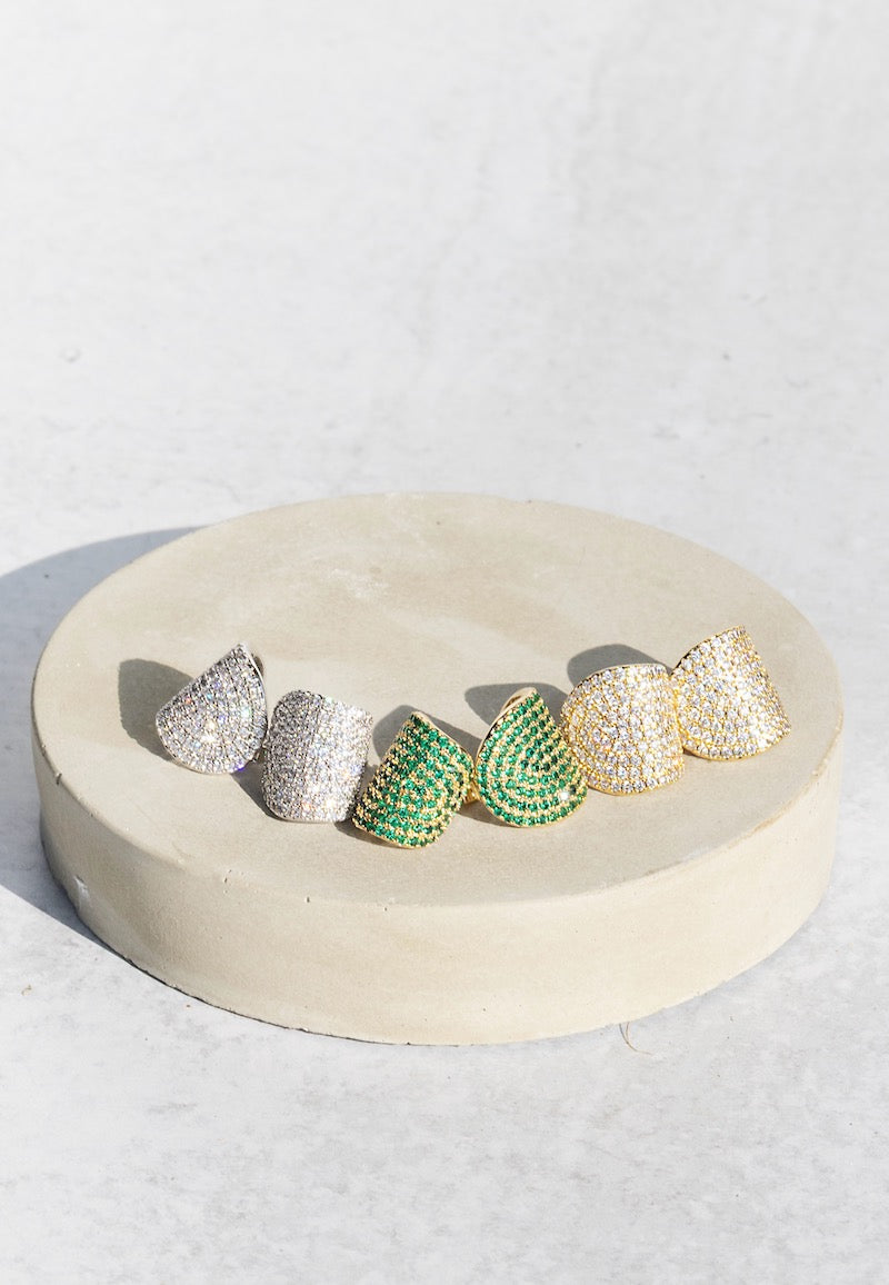 Silver Arc Stud Earrings