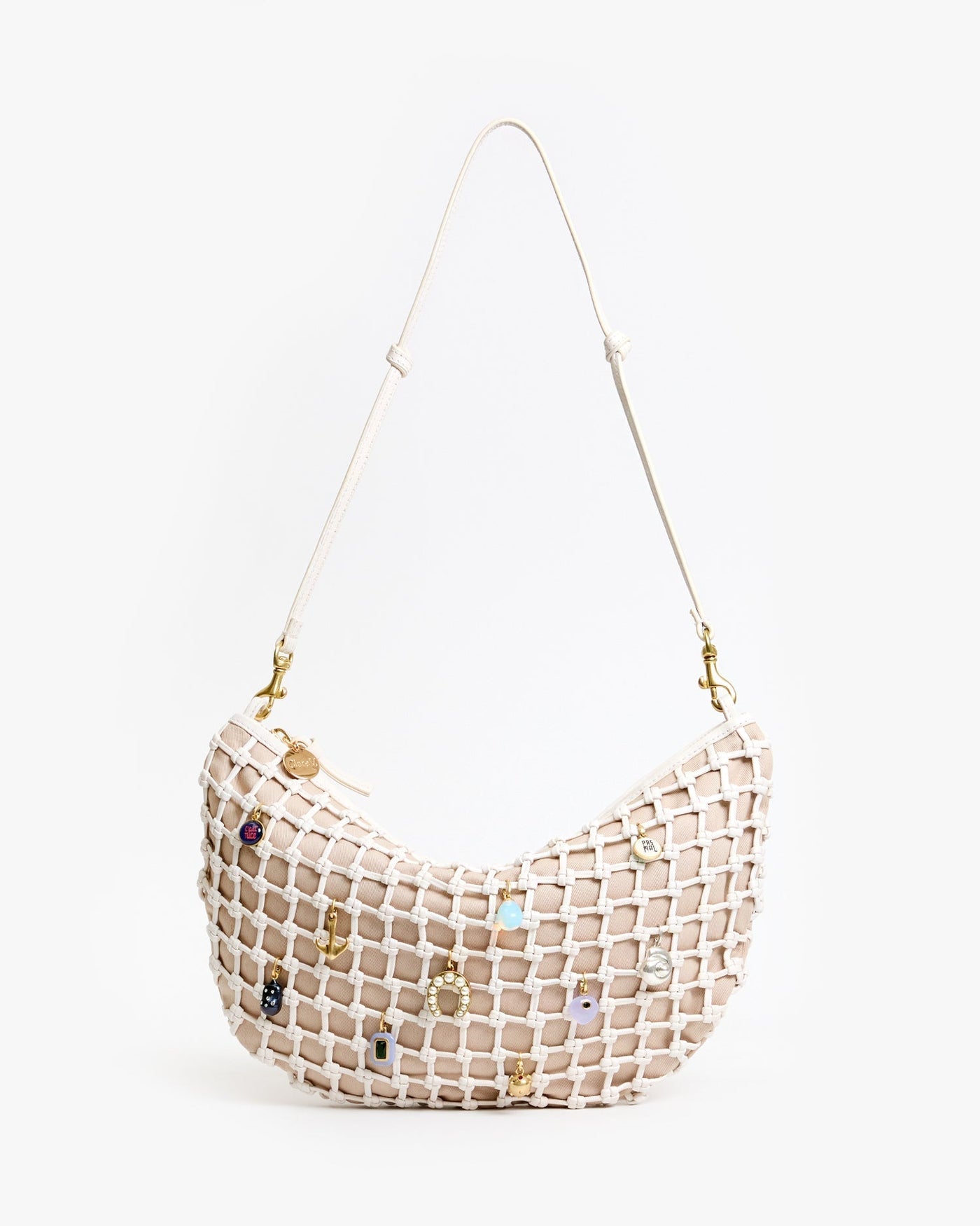 LUNE IN WHITE KNOT WOVEN LEATHER