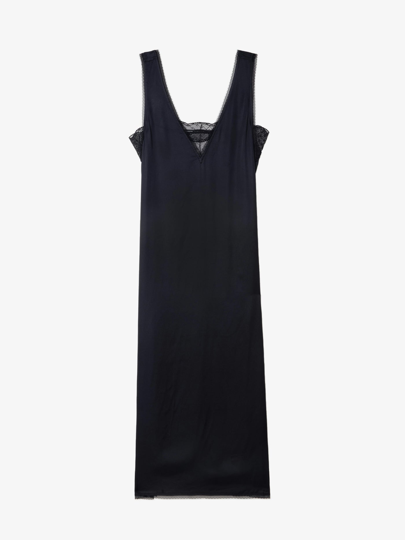 RENZO SATIN DRESS IN BLACK