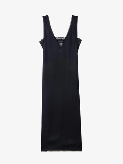 RENZO SATIN DRESS IN BLACK