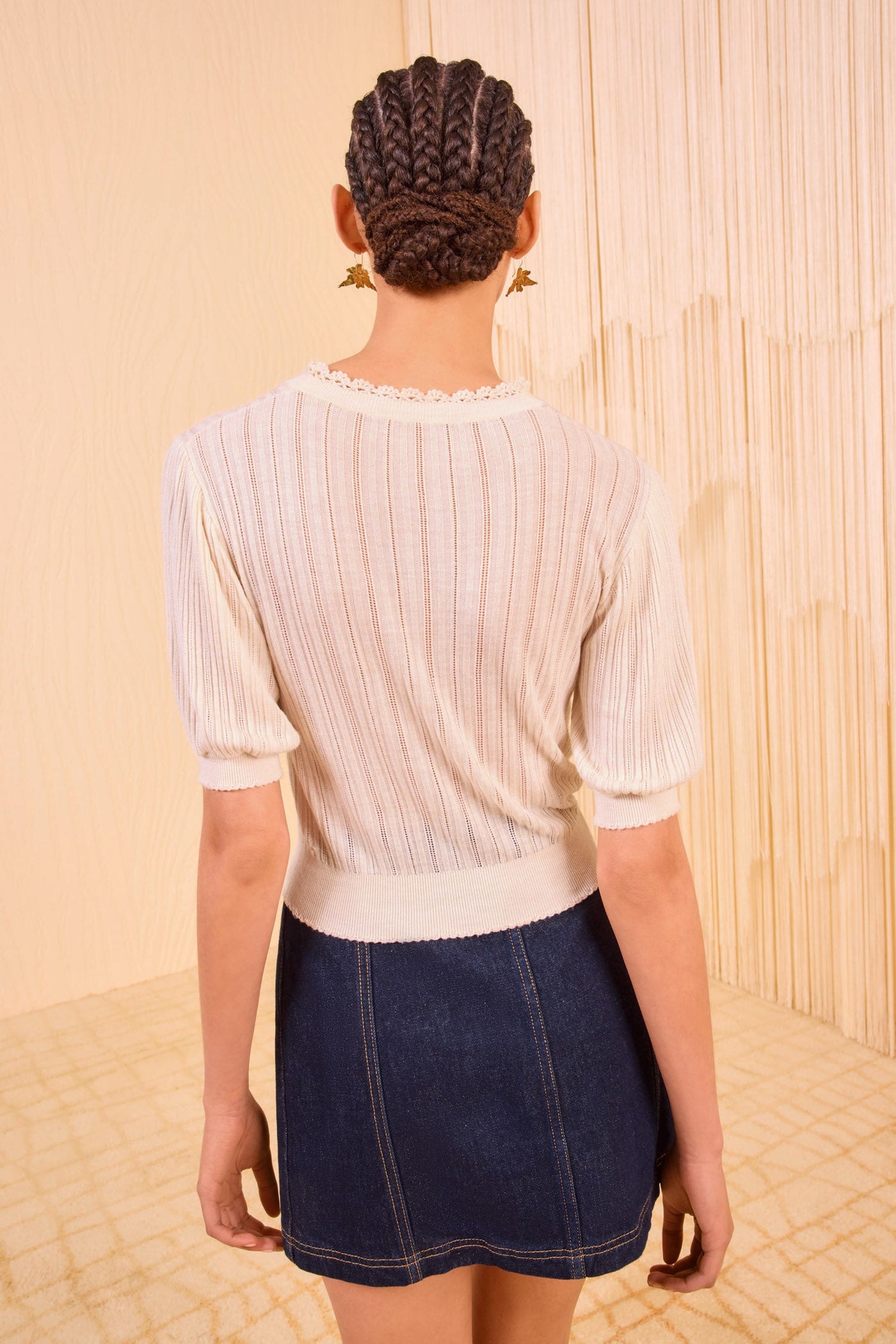 GEMMA SHORT SLEEVE KNIT TOP IN PRISTINE