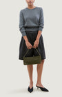 Naghedi GALA CLUTCH SATIN IN JUNIPER at Romi Boutique