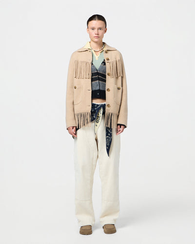 WESTERN FRINGE JACKET IN DUNE