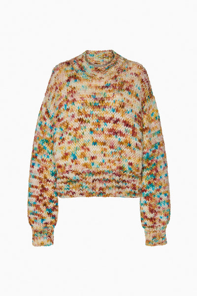 MAUDE MULTICOLOR KNIT PULLOVER IN OPAL