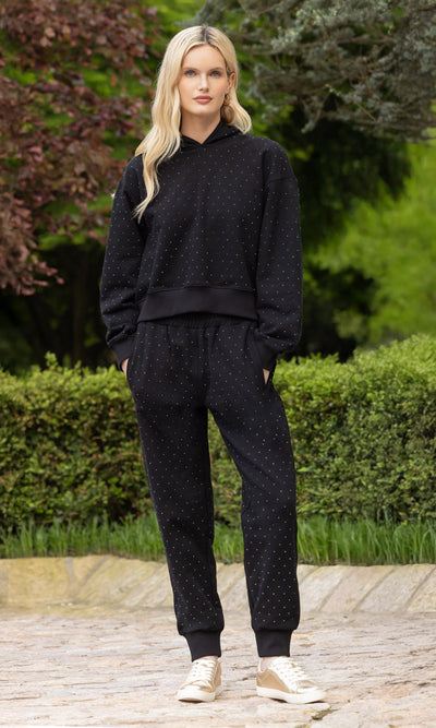 RUEL CRYSTAL SWEATPANTS IN BLACK