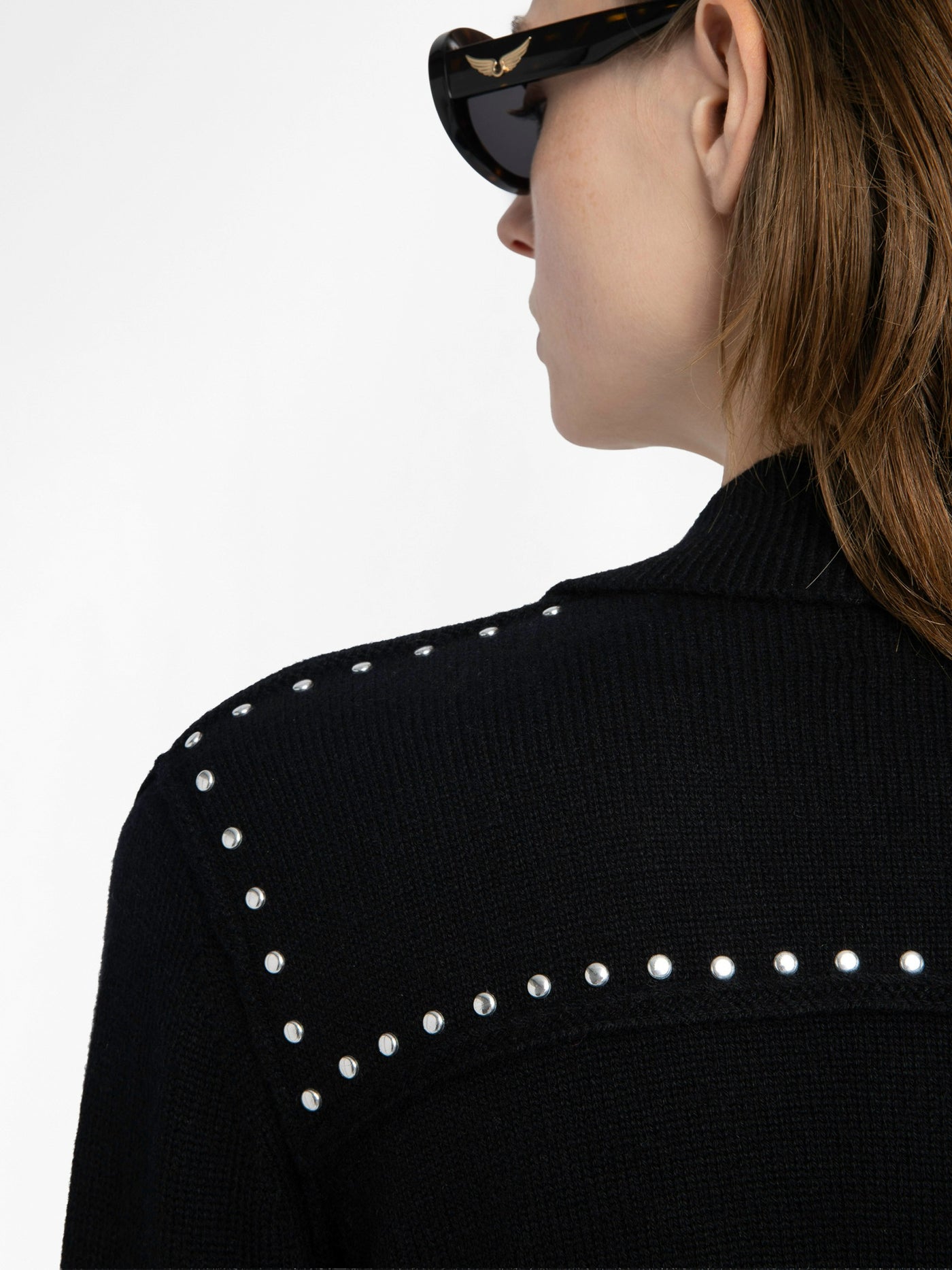 ADANY CARDIGAN STUDS IN BLACK