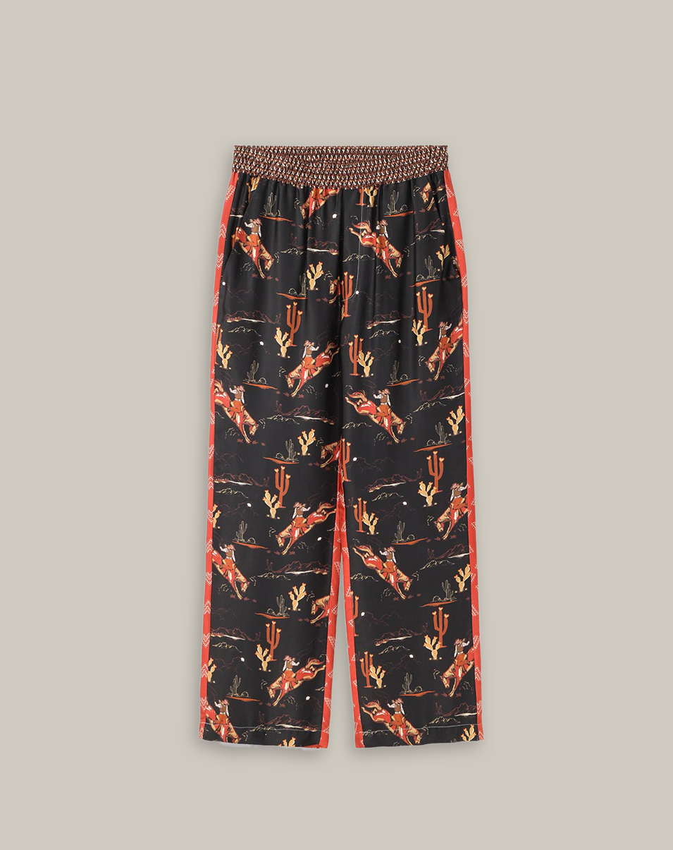 BAILEY STRAIGHT LEG PRINTED PANT IN RODEO - Romi Boutique