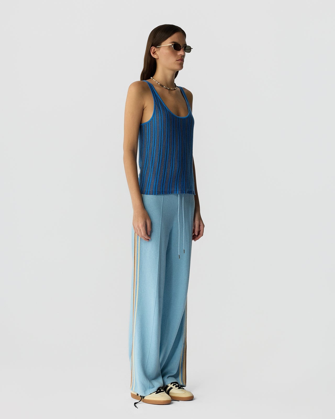 Guest In Residence FINE STRIPE TANK at Romi Boutique