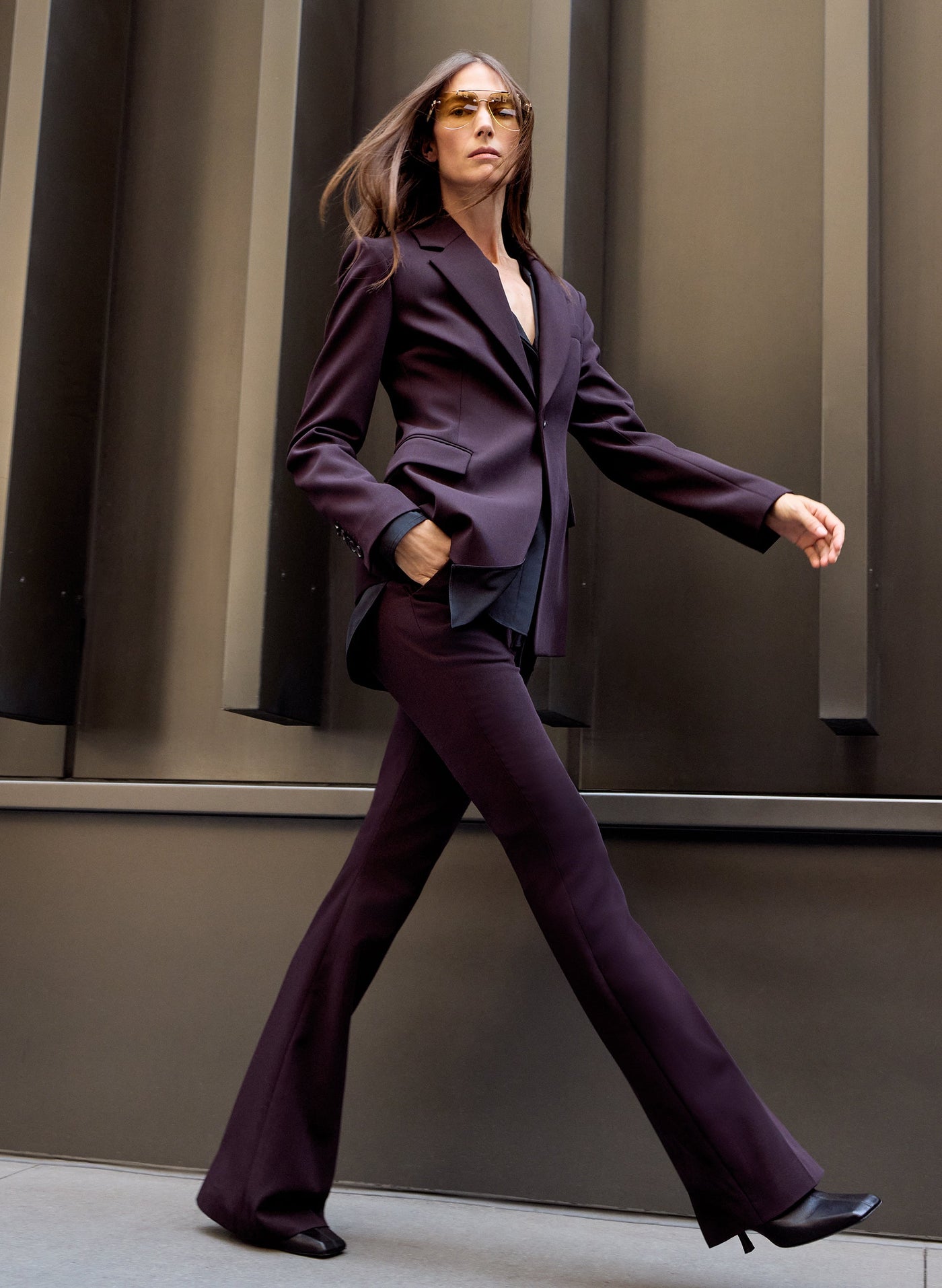 SOPHIE II TAILORED PANT IN DEEP PLUM