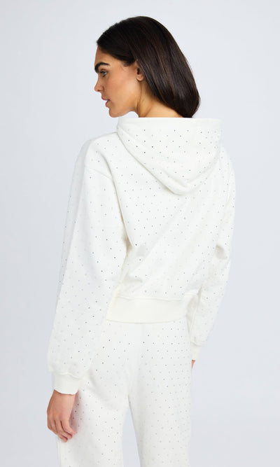 RENAE CRYSTAL HOODIE IN WHITE