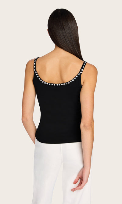 IRIS CRYSTAL TANK TOP IN BLACK - Romi Boutique