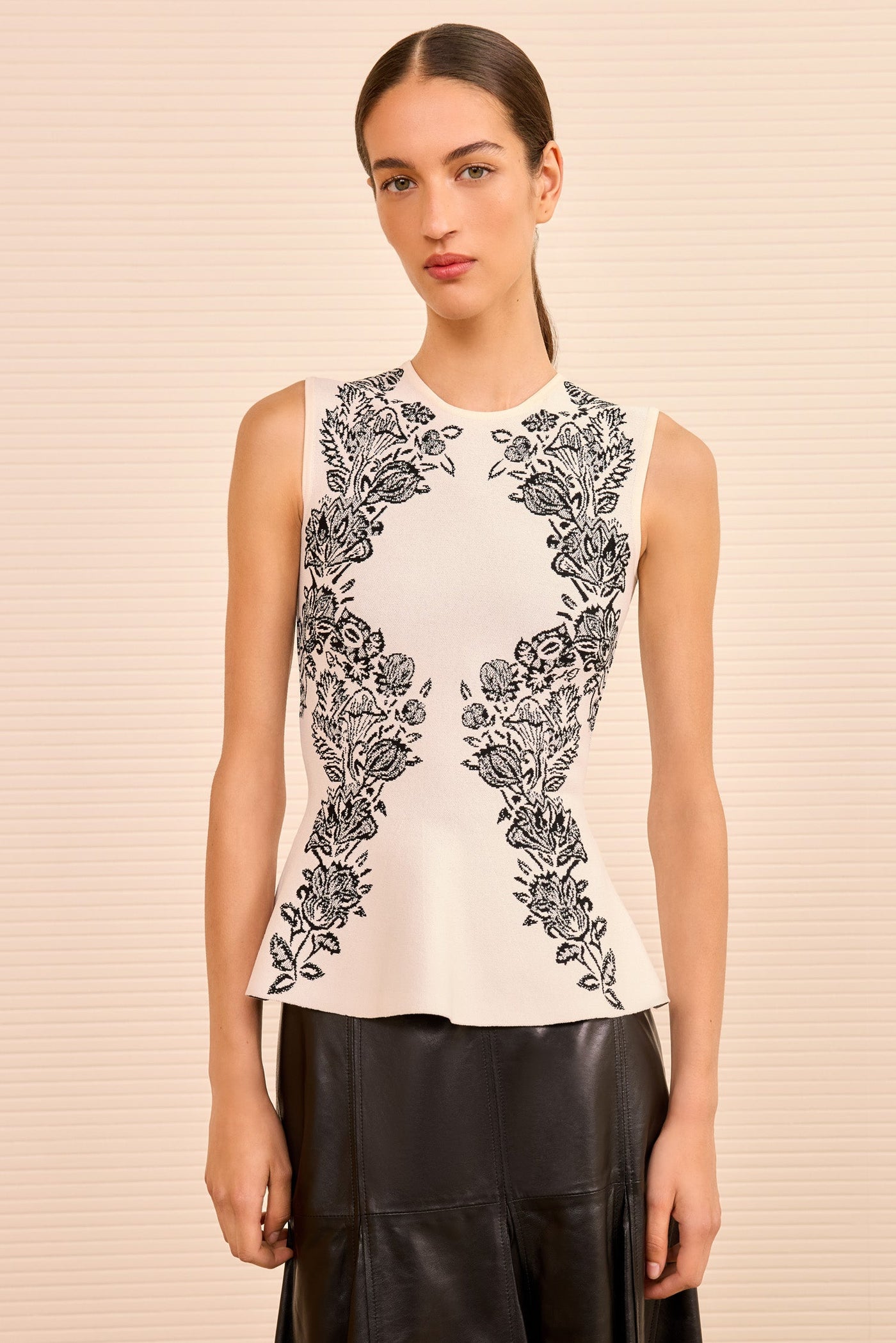 VANNA JACQUARD TANK IN IVORY