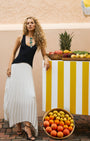 Ramy Brook DAVINIA KNIT COMBO PLEATED MAXI DRESS at Romi Boutique