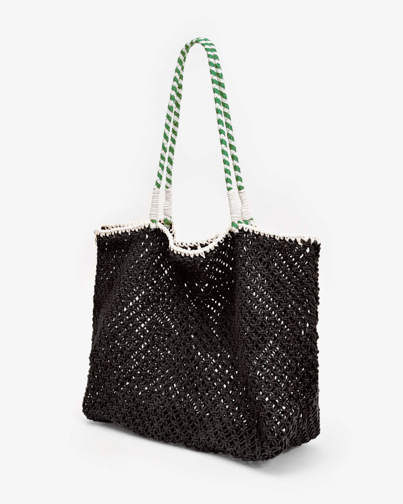 L'ETE TOTE IN BLACK W/ GREEN APPLE A LA PLAGE - Romi Boutique