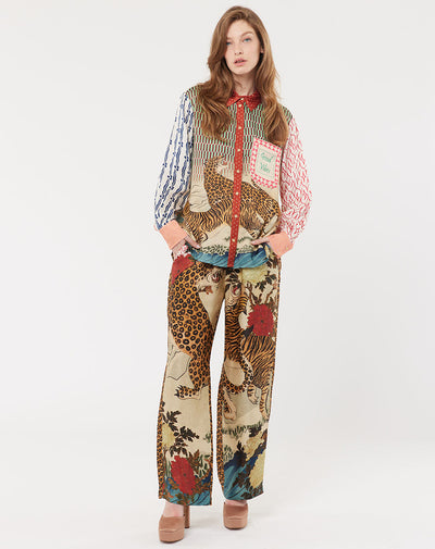 BAILEY STRAIGHT LEG PRINTED PANT IN ORIENTAL - Romi Boutique