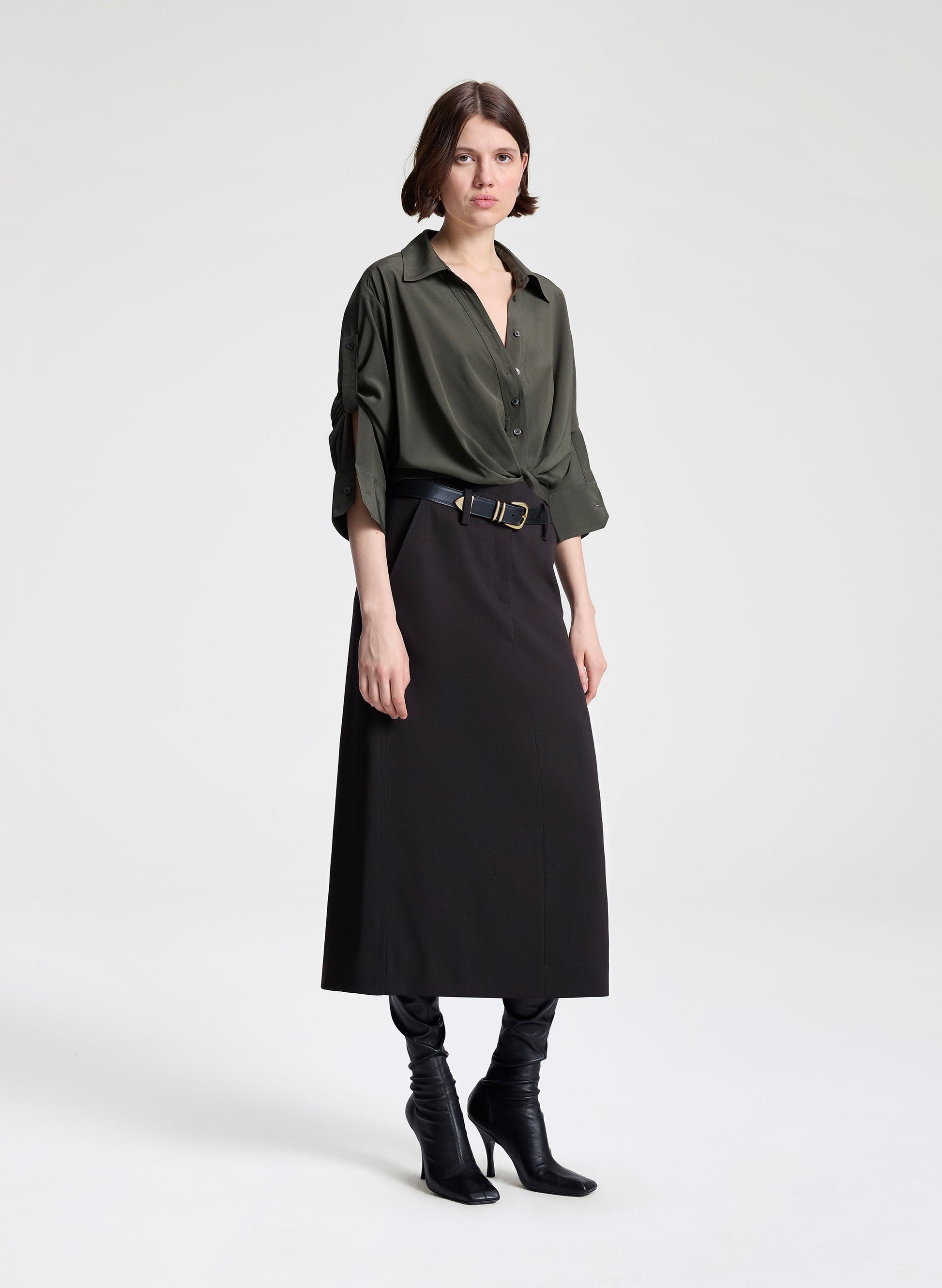 A.L.C LEO SILK TOP at Romi Boutique