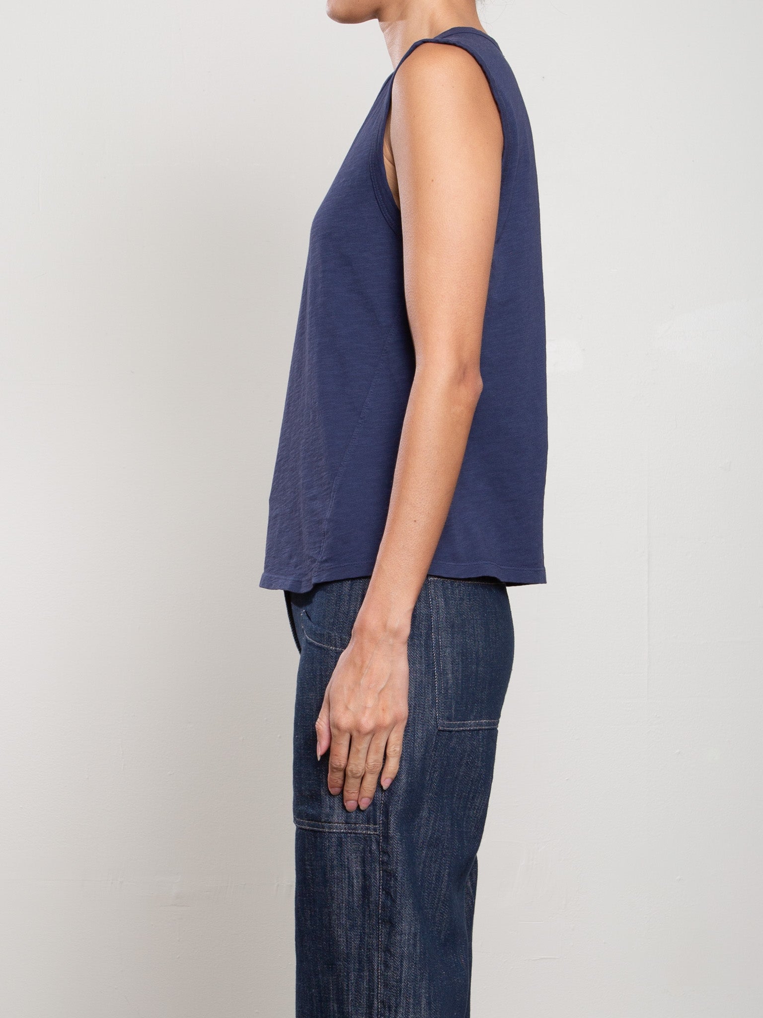 Pharaoh Muscle Shell in Supima Slub at Romi Boutique