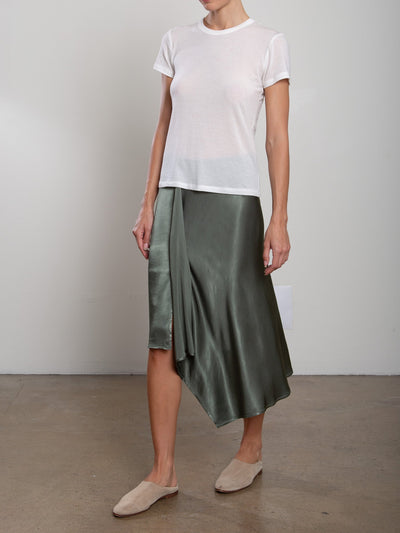 SAMARA SKIRT IN VINTAGE SATIN NORI