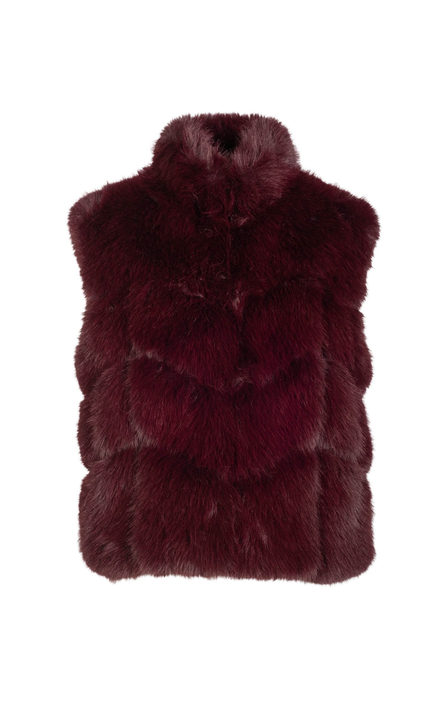 ROSARIO FAUX FUR VEST IN CABERNET