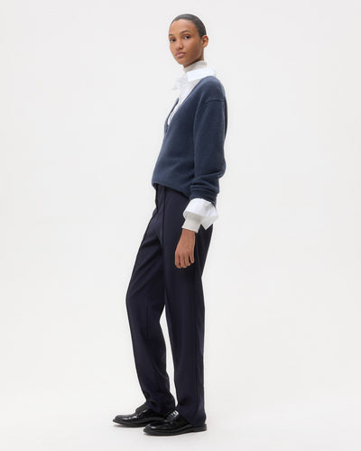DEEP V SWEATER IN SELVEDGE