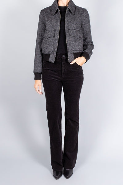 REDLEY BOMBER JACKET IN CHARCOAL HERRINGBONE