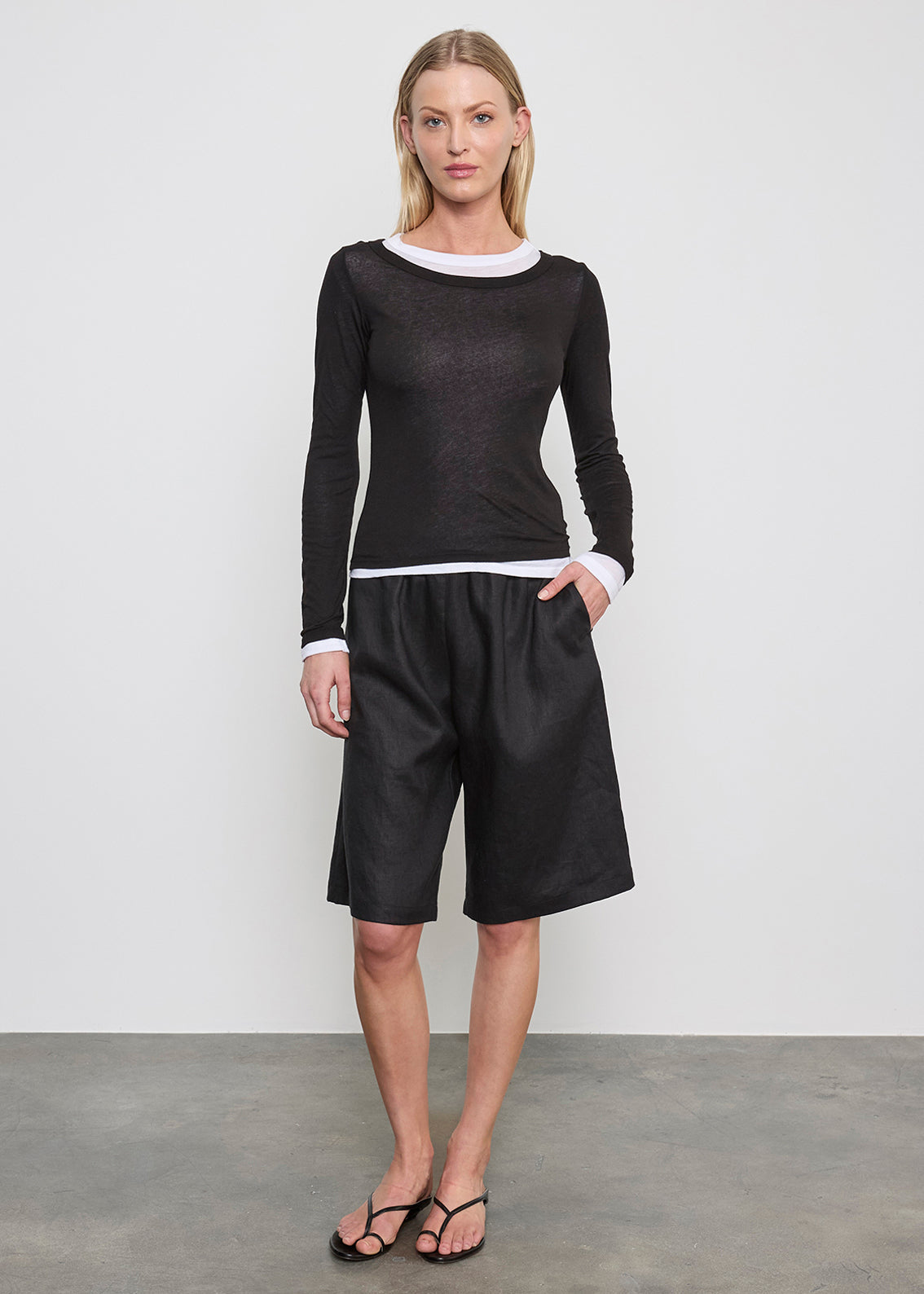 Tissue Jersey Layered Long Sleeve
