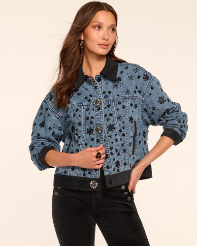 ROBIN EMBELLISHED JEAN JACKET IN BEADED DENIM - Romi Boutique