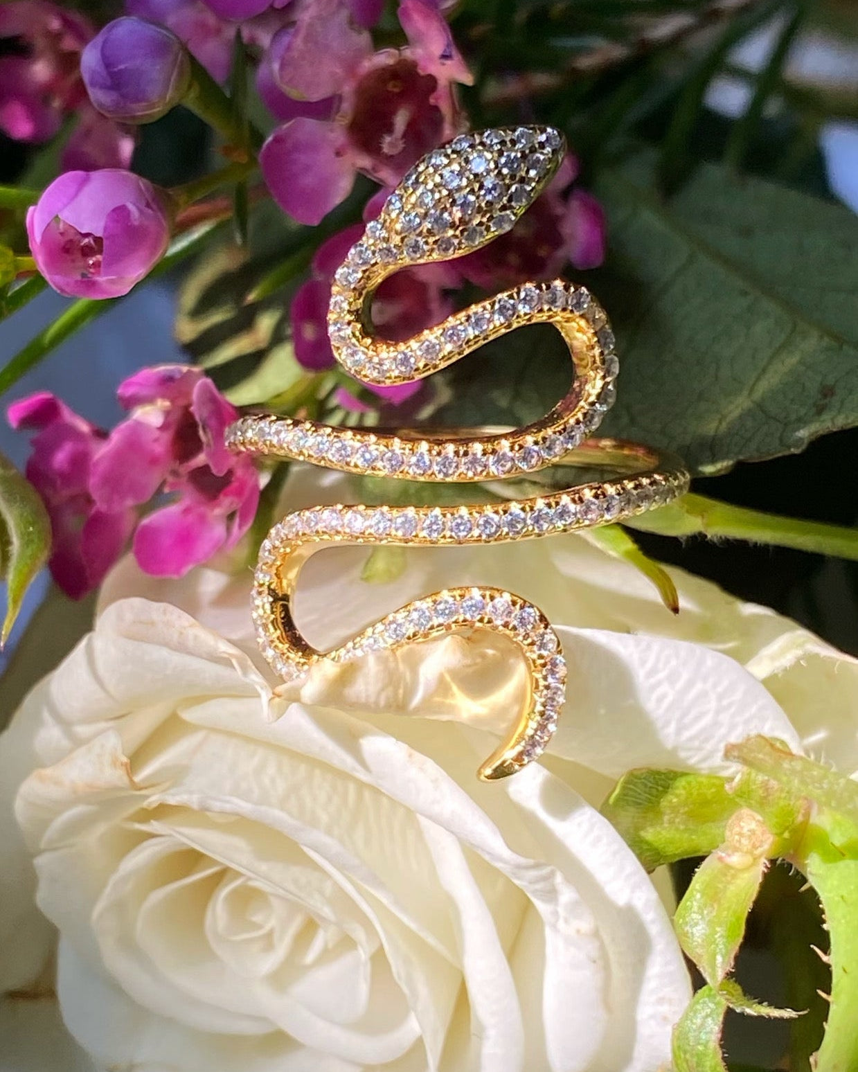 ENCHANTED SNAKE RING IN GOLD - Romi Boutique