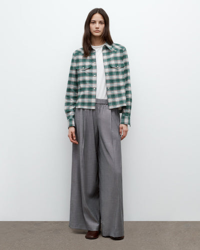 NEW CARTER SHIRT IN GREEN MULTI - Romi Boutique