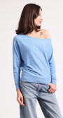 Minnie Rose COTTON CASHMERE OFF THE SHOULDER TOP at Romi Boutique