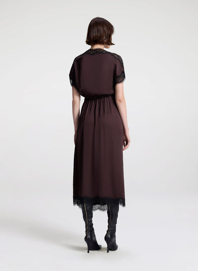 LUNA DRESS IN COCOA/BLACK - Romi Boutique