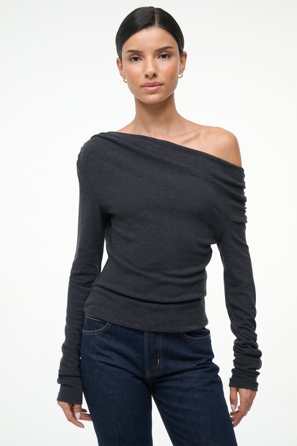 PHILOMENA TOP IN CHARCOAL