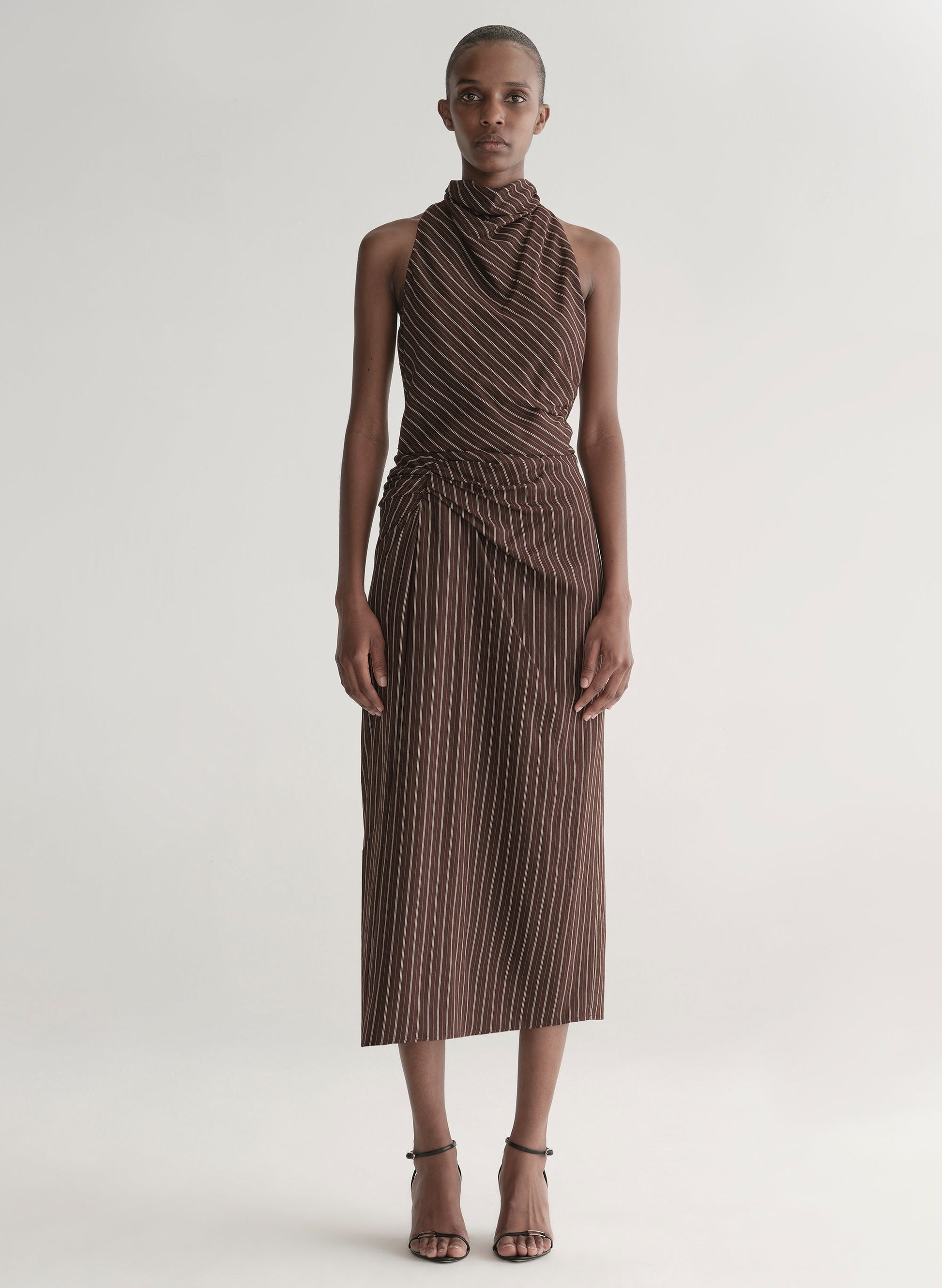 A.L.C Jean Striped Midi Skirt at Romi Boutique