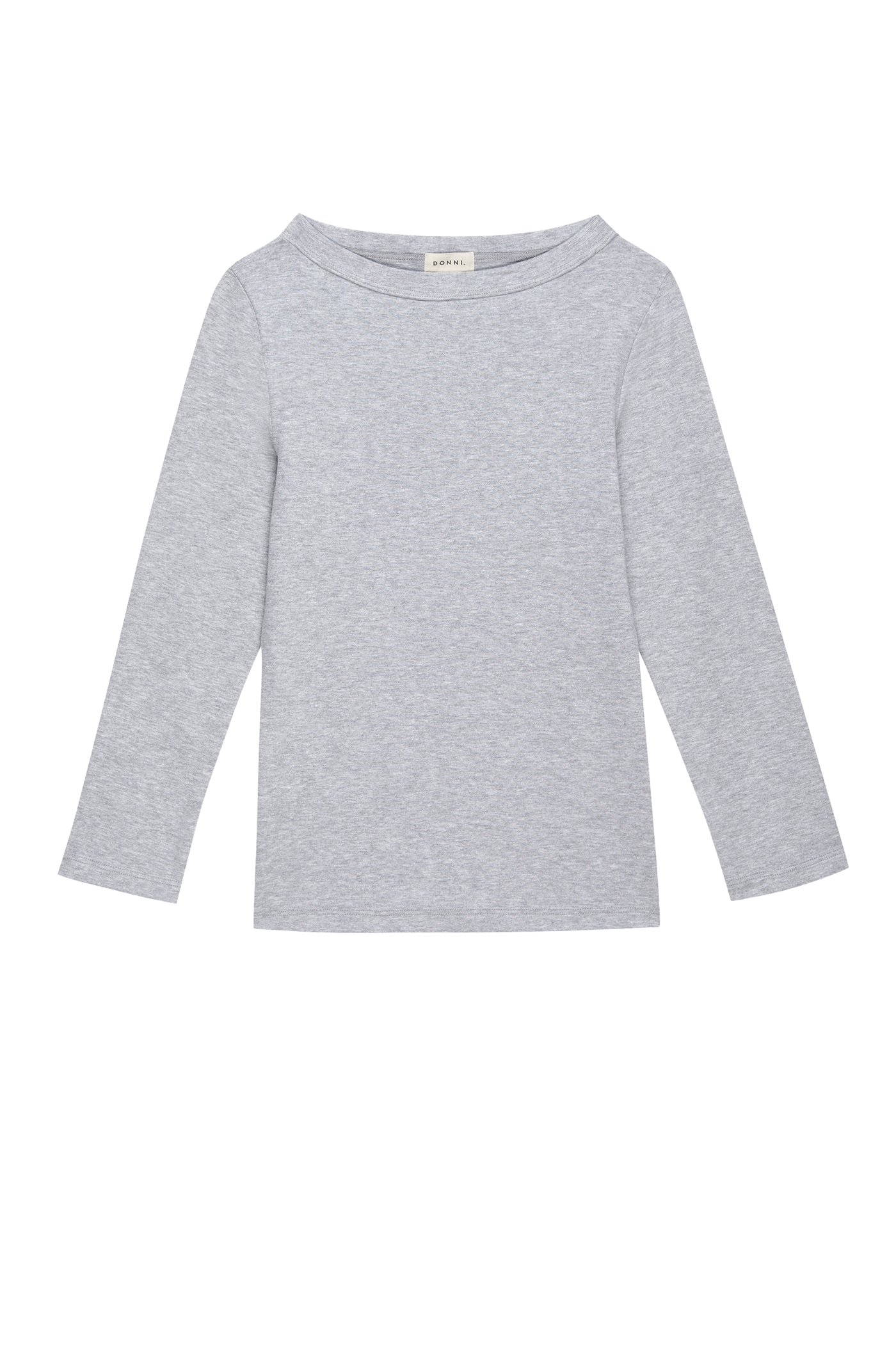 THE BABY RIB BOAT NECK IN HEATHER GREY