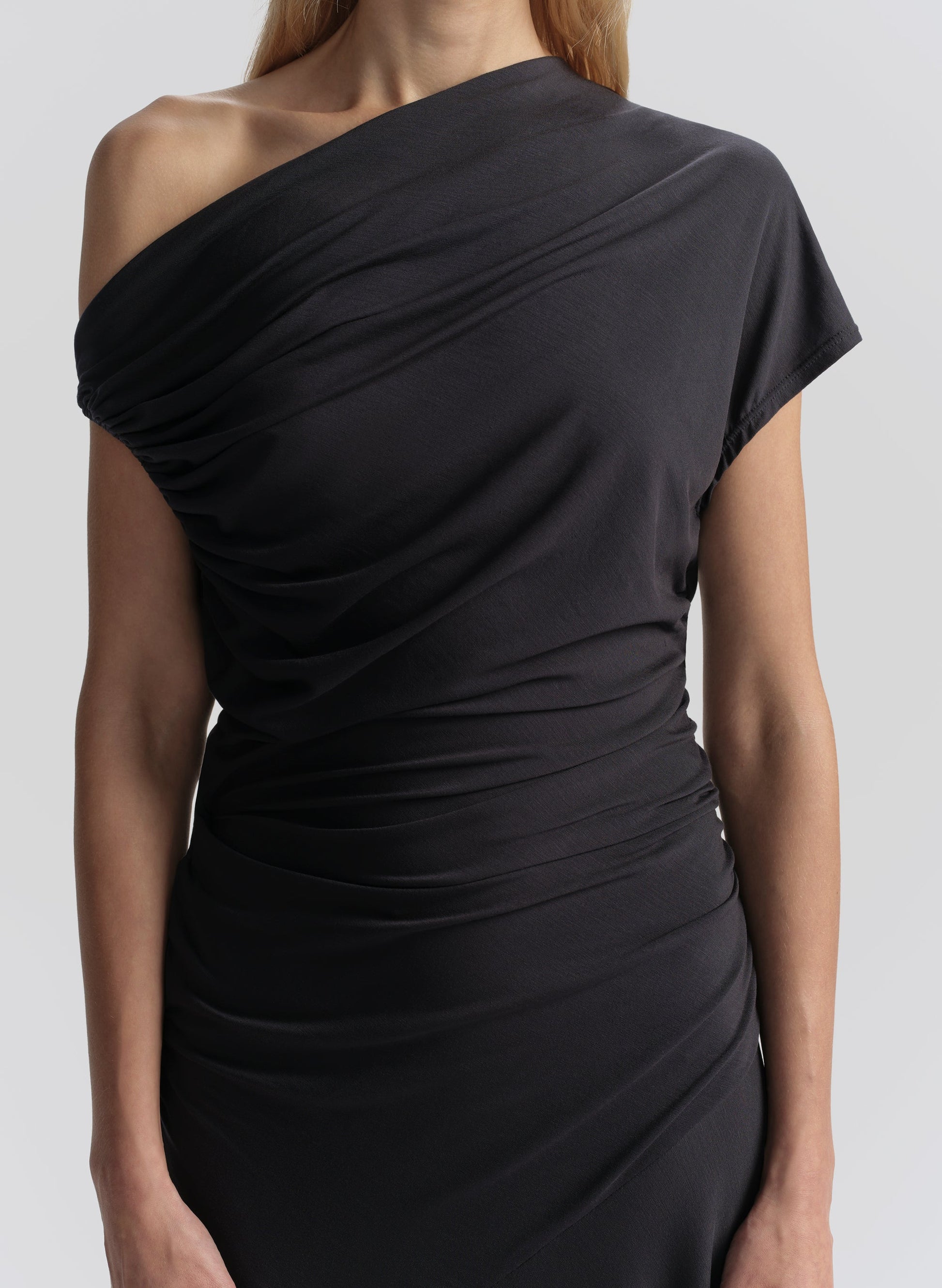 A.L.C Halle One Shoulder Jersey Midi Dress at Romi Boutique