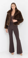 Generation Love LEXY LEOPARD FAUX FUR JACKET at Romi Boutique