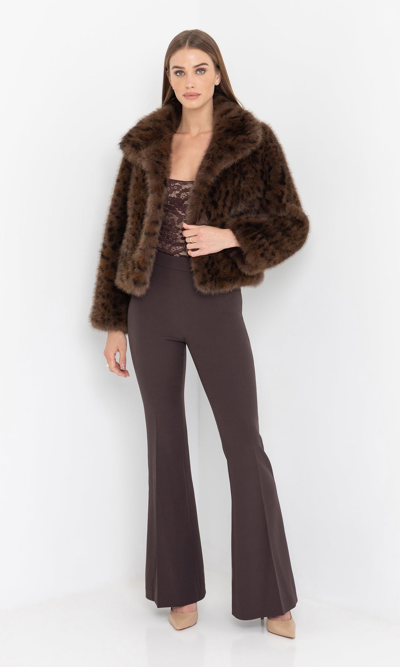 LEXY LEOPARD FAUX FUR JACKET IN  LEOPARD