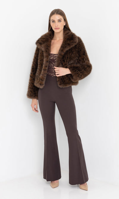 LEXY LEOPARD FAUX FUR JACKET IN  LEOPARD