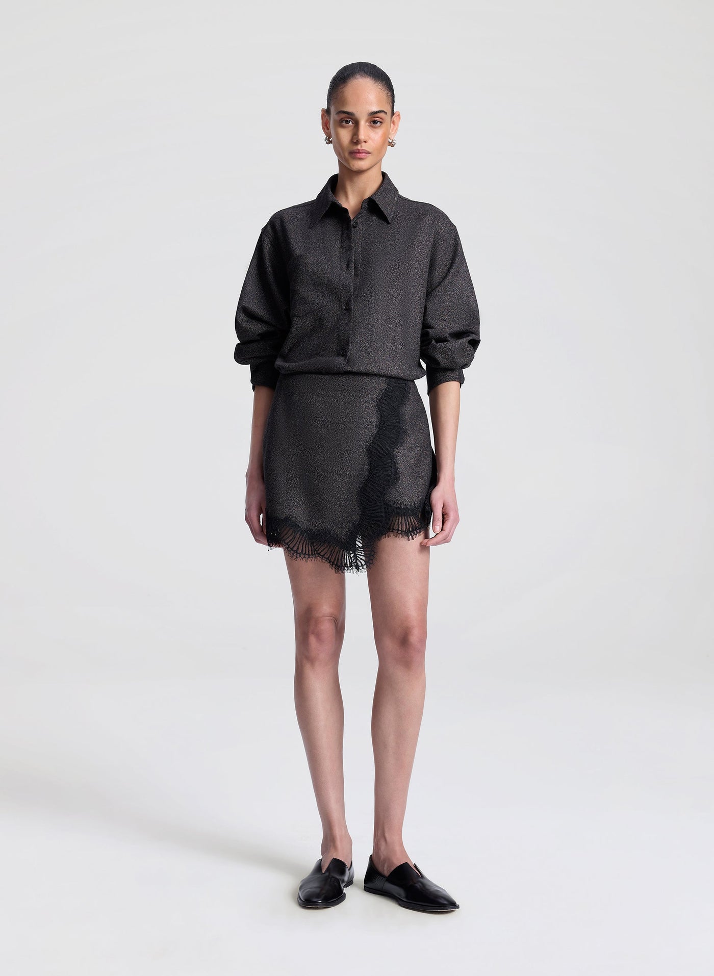 SOPHIA MINI SKIRT IN GANACHE/BLACK
