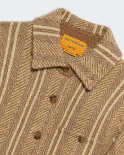 DYLAN STRIPE SHIRT IN ALMOND COMBO