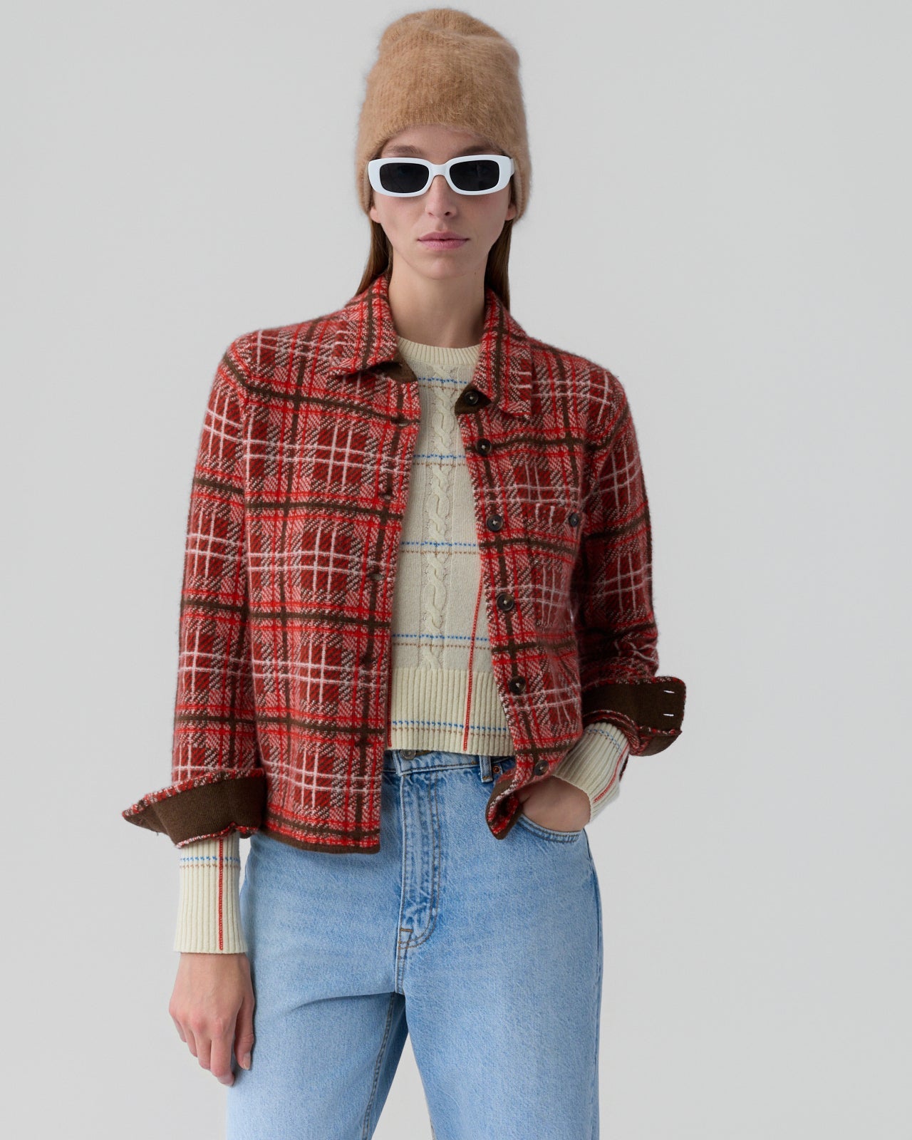 DYLAN PLAID SHIRT IN CHILI COMBO - Romi Boutique
