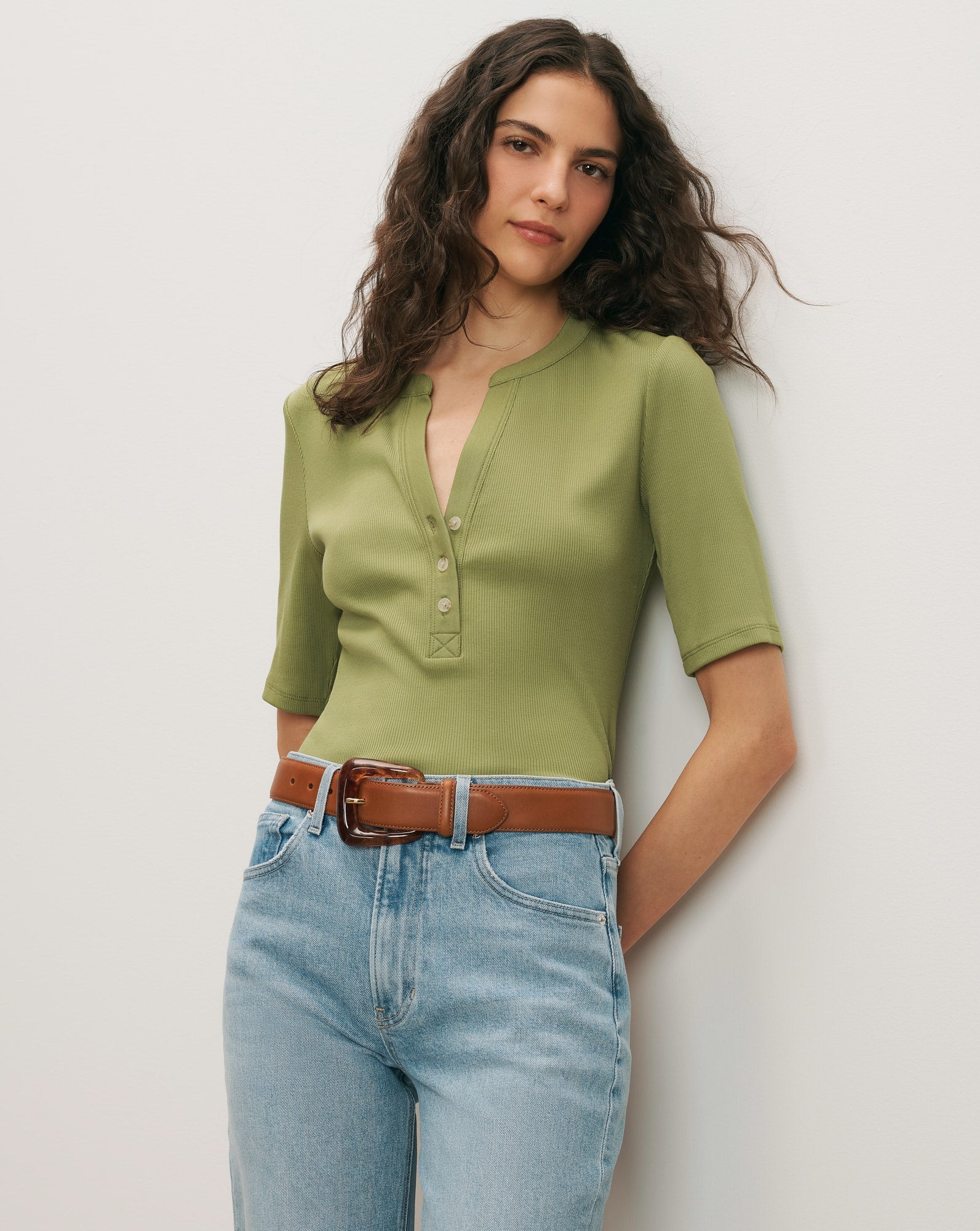 Veronica Beard REUBIAN HENLEY T-SHIRT at Romi Boutique