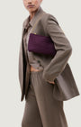 Naghedi GALA CLUTCH SATIN IN CURRANT at Romi Boutique