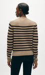 White & Warren CASHMERE STRIPED CREWNECK at Romi Boutique