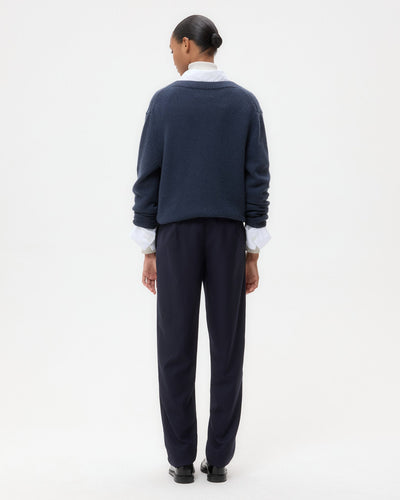 DEEP V SWEATER IN SELVEDGE
